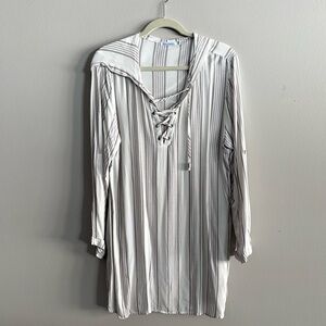 Blue Island Striped Tunic Top